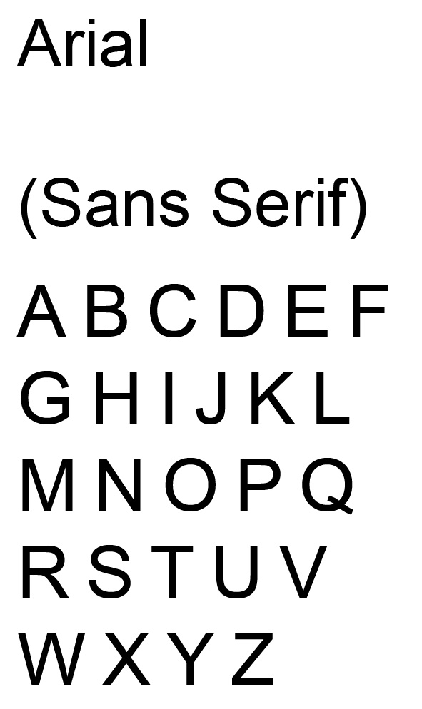 Arial — engraving font letterforms