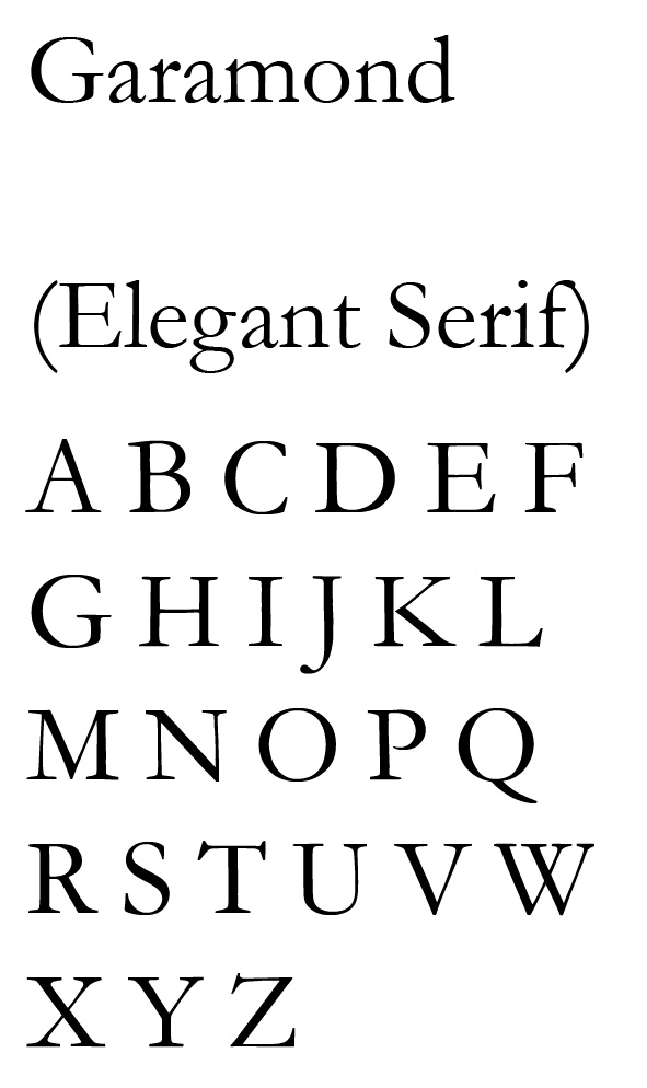 Garamond — engraving font letterforms