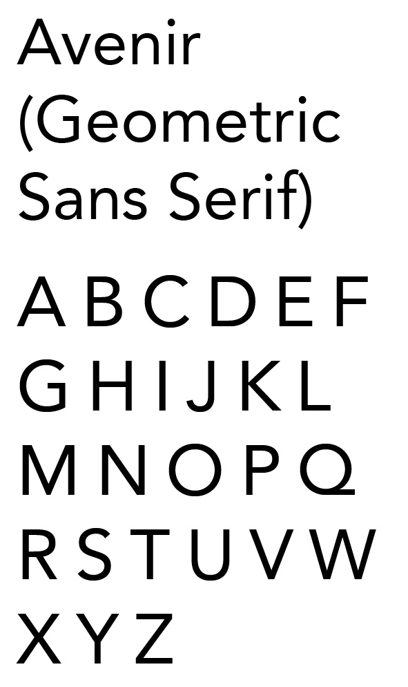Avenir — engraving font letterforms